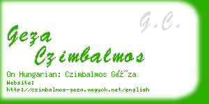 geza czimbalmos business card